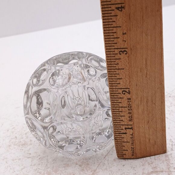 2 VTG Heisey Provincial Whirlpool Clear Crystal Candle Holders Thumbprint 1506 - Picture 16 of 16